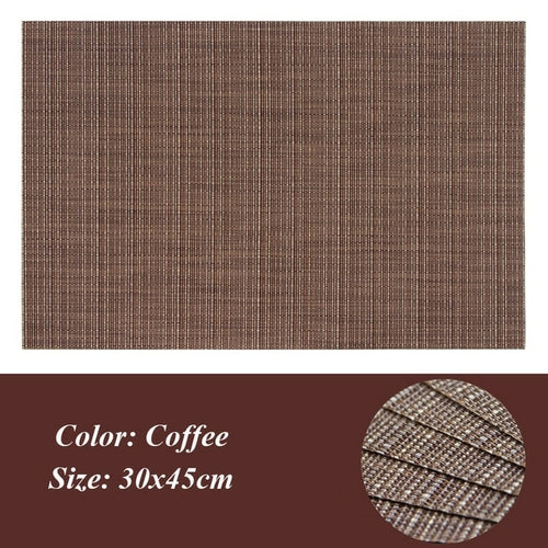 2/4/6 Pieces Placemats PVC Dining Table Mat Weave Disc Pads Bowl Coasters