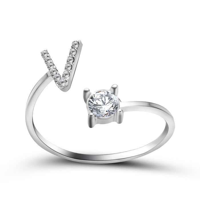 Neue Design Einstellbare 26 Initial Brief Ring Mode Schmuck Für Frauen Einfache Elegante Schmuck