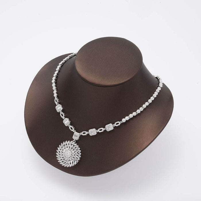 Schmuck-Sets für charmante Frauen reines Messing Kupfer voll Schmuck-Set versilbert Set Schmuck