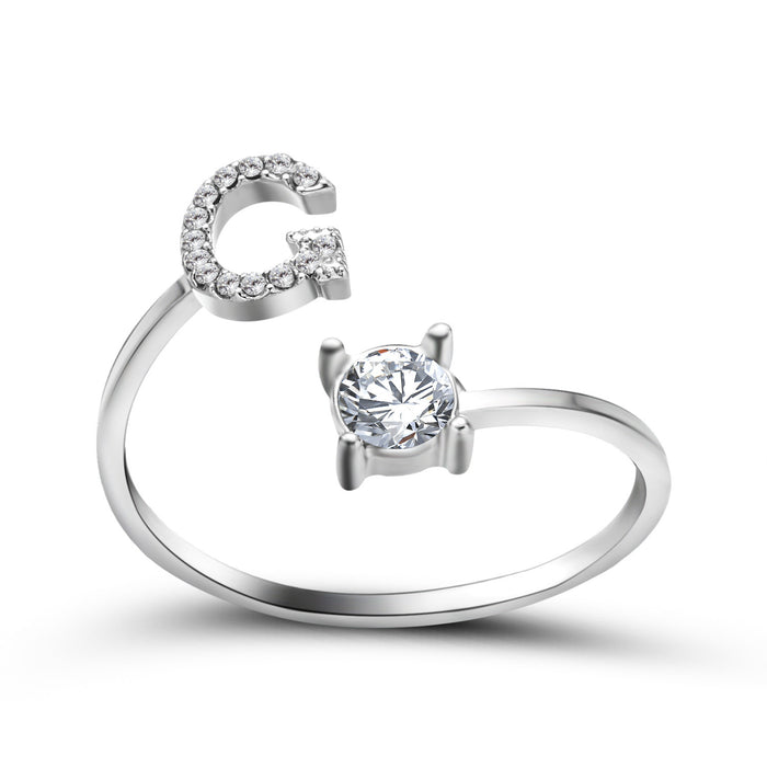 Neue Design Einstellbare 26 Initial Brief Ring Mode Schmuck Für Frauen Einfache Elegante Schmuck