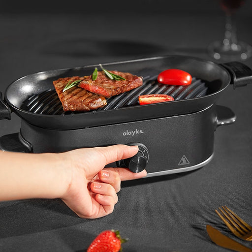 220-V-Elektro-BBQ-Grill, rauchlose Elektro-Grillpfanne, Mini-Grillpfanne