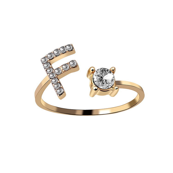 Neue Design Einstellbare 26 Initial Brief Ring Mode Schmuck Für Frauen Einfache Elegante Schmuck