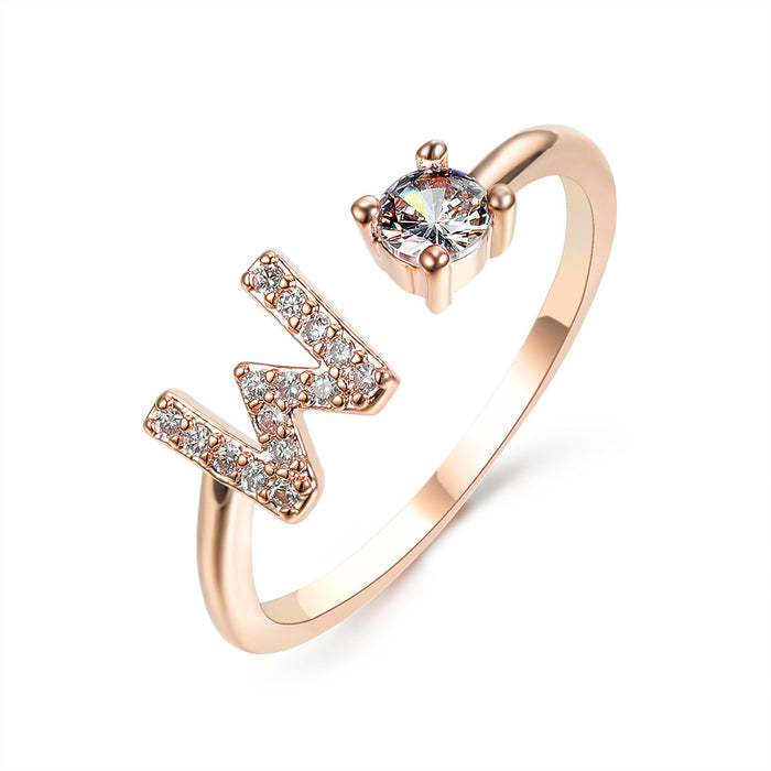 Neue Design Einstellbare 26 Initial Brief Ring Mode Schmuck Für Frauen Einfache Elegante Schmuck