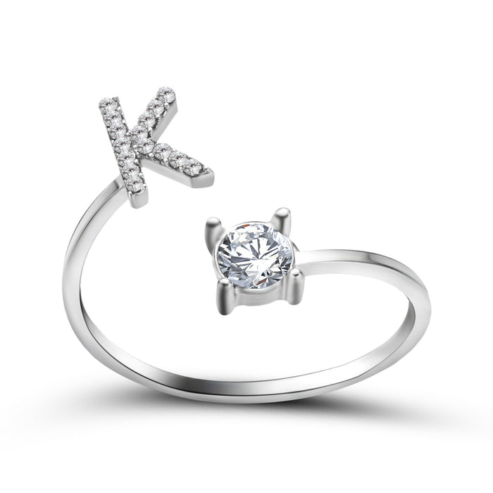 Neue Design Einstellbare 26 Initial Brief Ring Mode Schmuck Für Frauen Einfache Elegante Schmuck