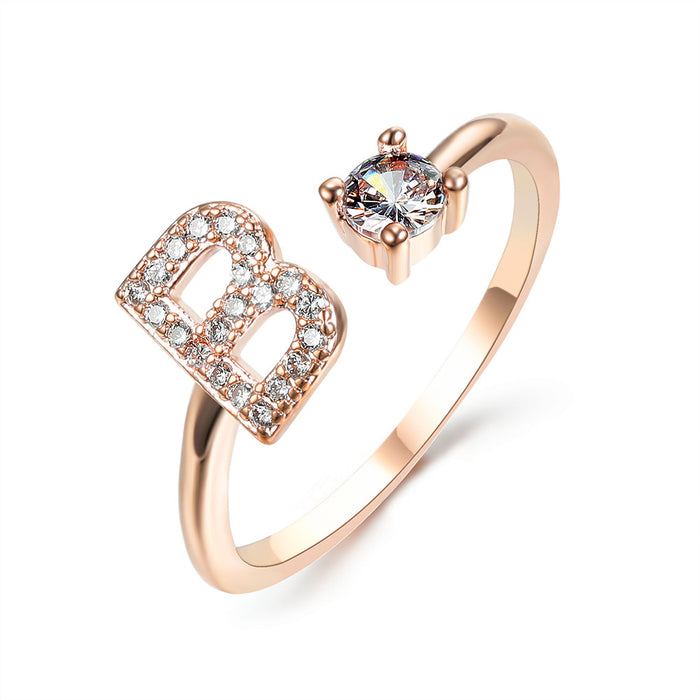 Neue Design Einstellbare 26 Initial Brief Ring Mode Schmuck Für Frauen Einfache Elegante Schmuck