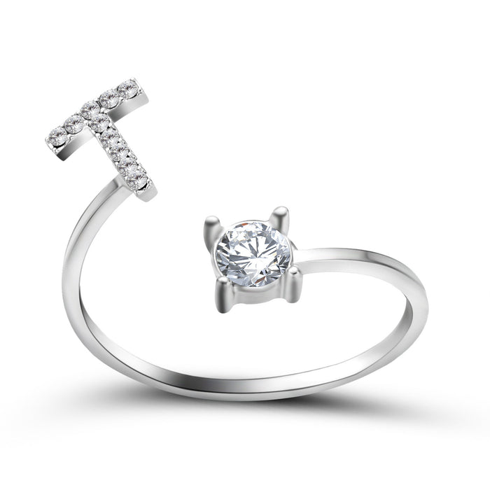 Neue Design Einstellbare 26 Initial Brief Ring Mode Schmuck Für Frauen Einfache Elegante Schmuck