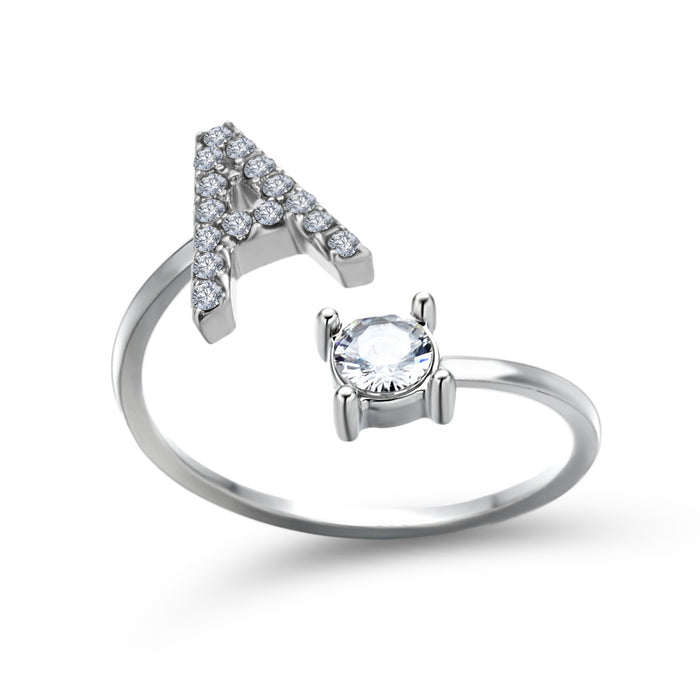 Neue Design Einstellbare 26 Initial Brief Ring Mode Schmuck Für Frauen Einfache Elegante Schmuck