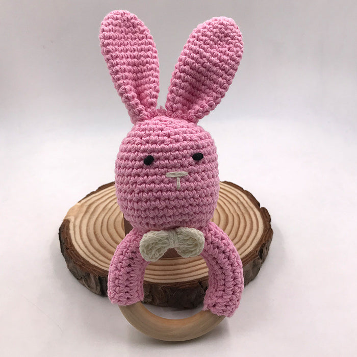 Baby Bunny Ear Teether Holzbeißring Neugeborenes Sensorik Spielzeug Dusche Geschenk Baby Care