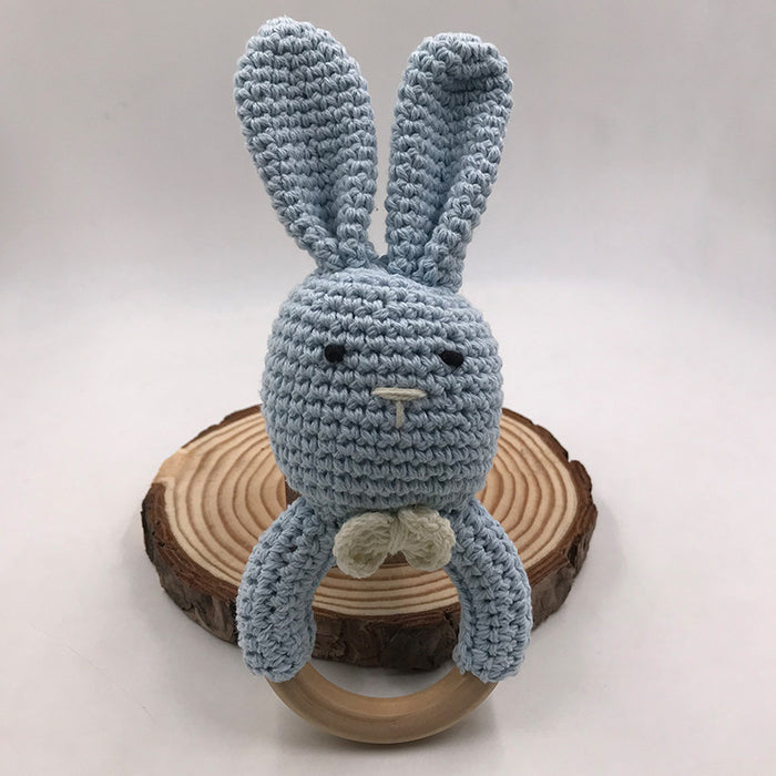 Baby Bunny Ear Teether Holzbeißring Neugeborenes Sensorik Spielzeug Dusche Geschenk Baby Care