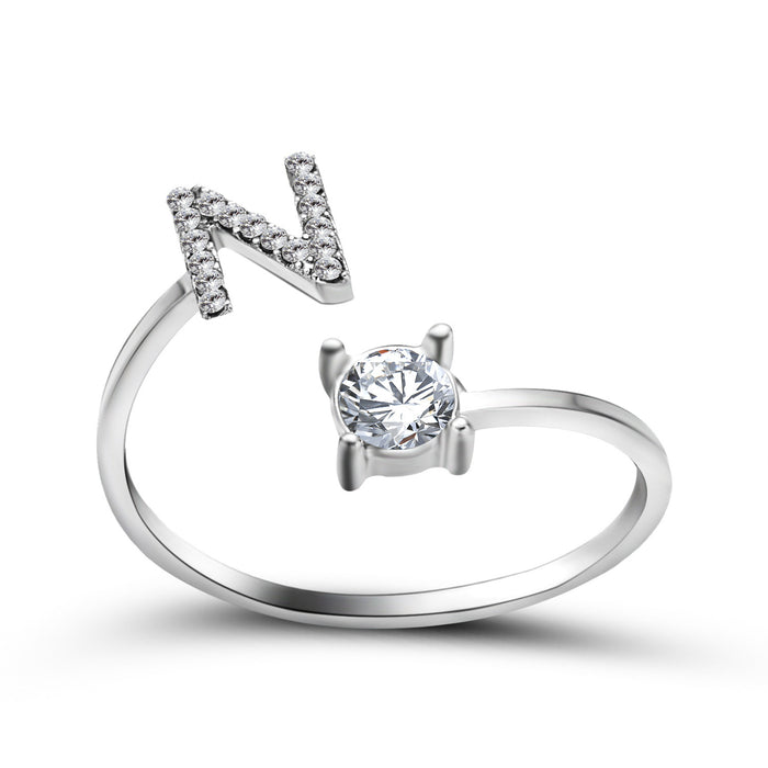 Neue Design Einstellbare 26 Initial Brief Ring Mode Schmuck Für Frauen Einfache Elegante Schmuck