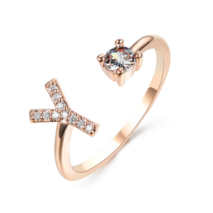Neue Design Einstellbare 26 Initial Brief Ring Mode Schmuck Für Frauen Einfache Elegante Schmuck