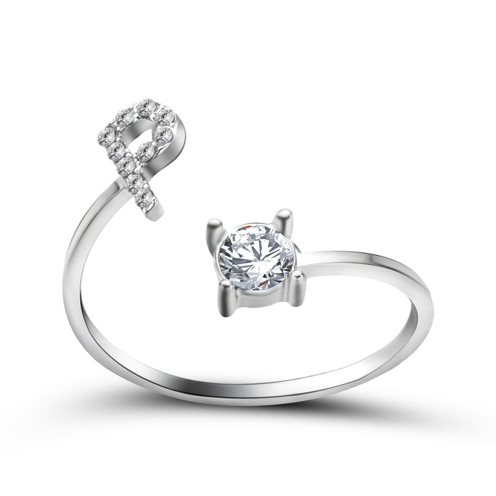 Neue Design Einstellbare 26 Initial Brief Ring Mode Schmuck Für Frauen Einfache Elegante Schmuck
