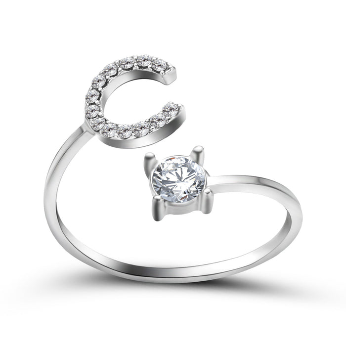 Neue Design Einstellbare 26 Initial Brief Ring Mode Schmuck Für Frauen Einfache Elegante Schmuck