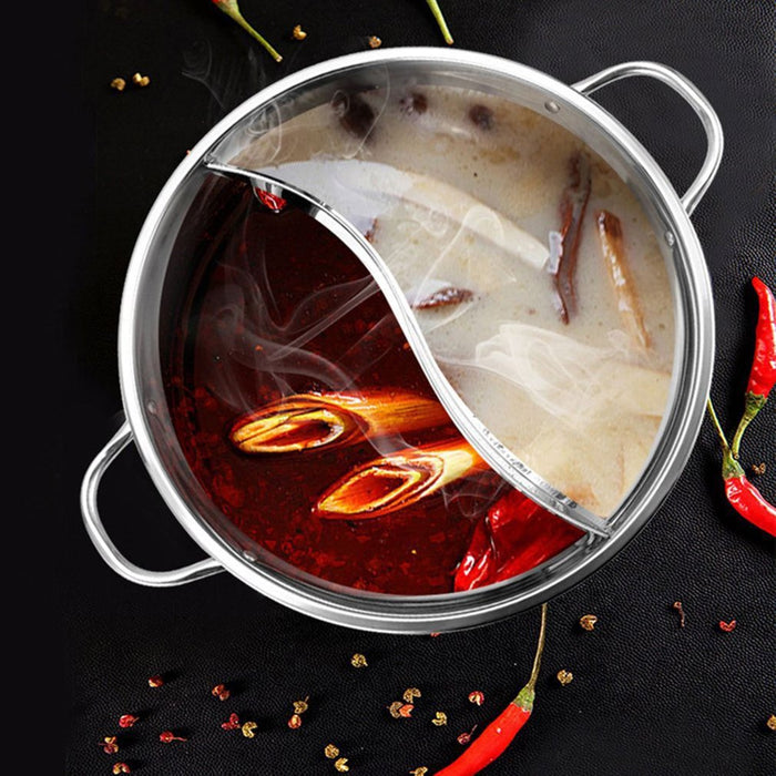 30 cm Edelstahl Hot Pot Single Layer Thicken Suppe Binaural