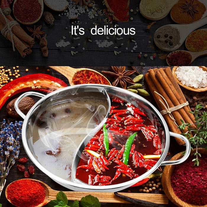 30 cm Edelstahl Hot Pot Single Layer Thicken Suppe Binaural