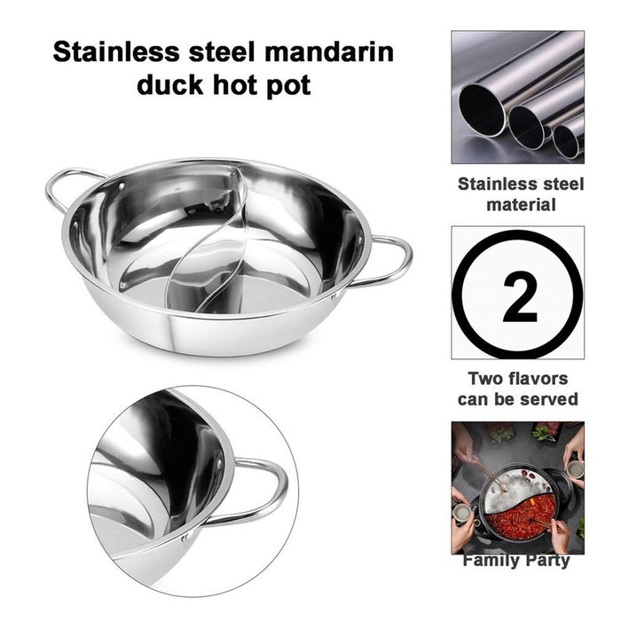 30 cm Edelstahl Hot Pot Single Layer Thicken Suppe Binaural