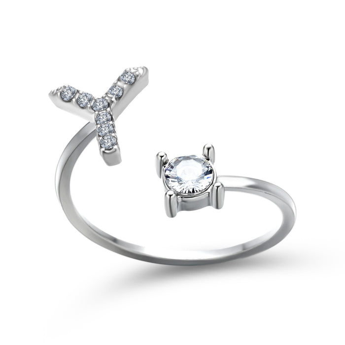 Neue Design Einstellbare 26 Initial Brief Ring Mode Schmuck Für Frauen Einfache Elegante Schmuck