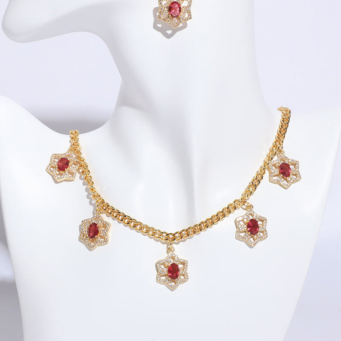 Mode-Schmuck Blume Form Schmuck Geschenk-Sets Luxus Hochzeit Schmuck-Set für Frauen