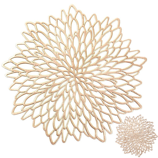 4/8pc Gold Silber Pvc Tischset Essen 38 cm Tischset Waschbar Blume
