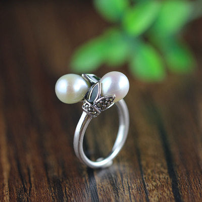 Süßwasserperlen Ring S925 Silberschmuck