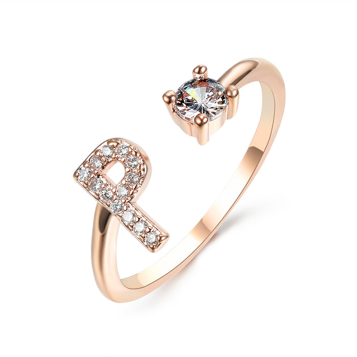 Neue Design Einstellbare 26 Initial Brief Ring Mode Schmuck Für Frauen Einfache Elegante Schmuck