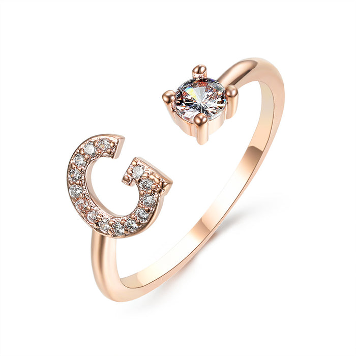 Neue Design Einstellbare 26 Initial Brief Ring Mode Schmuck Für Frauen Einfache Elegante Schmuck