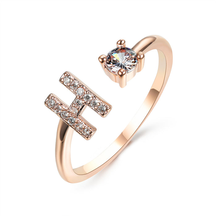 Neue Design Einstellbare 26 Initial Brief Ring Mode Schmuck Für Frauen Einfache Elegante Schmuck