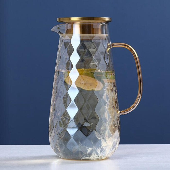 54oz Glaskrug mit Deckel Eisteekrug Wasserkrug heißes kaltes Wasser
