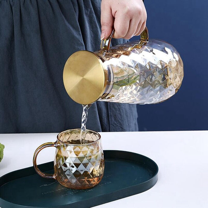 54oz Glaskrug mit Deckel Eisteekrug Wasserkrug heißes kaltes Wasser
