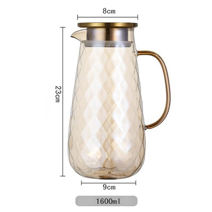 54oz Glaskrug mit Deckel Eisteekrug Wasserkrug heißes kaltes Wasser