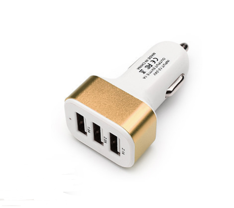 Neues 3USB-Autoladegerät USB-Hochleistungs-Universal-Autoladegerät Quadratisches Aluminium-Autoladegerät