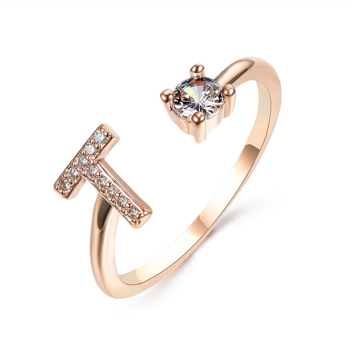 Neue Design Einstellbare 26 Initial Brief Ring Mode Schmuck Für Frauen Einfache Elegante Schmuck
