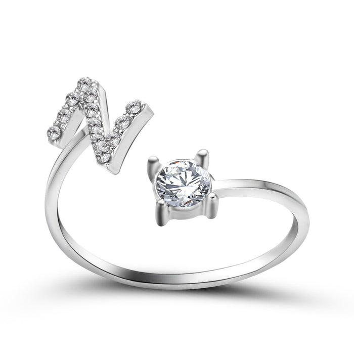 Neue Design Einstellbare 26 Initial Brief Ring Mode Schmuck Für Frauen Einfache Elegante Schmuck