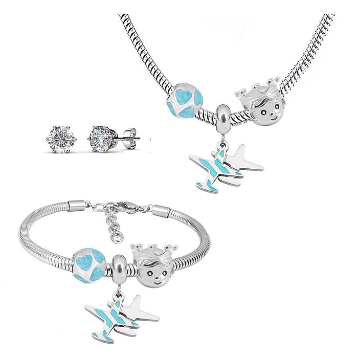 Kleiner Junge Halskette Ohrring Set Schmuck-Set