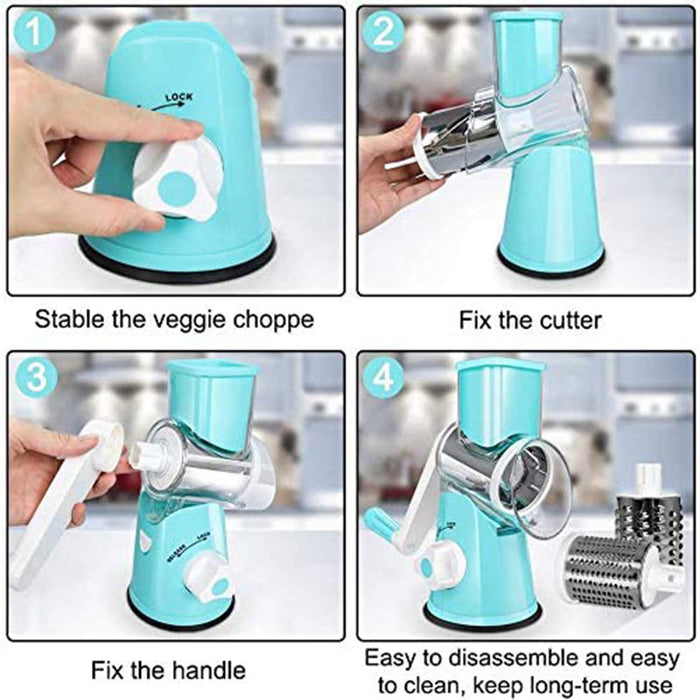 Kitchen Roll Vegetable Cutter Vertical Vegetable Cutter Rotary Grater Cutting Machine for Fruits, Vegetables and Nuts