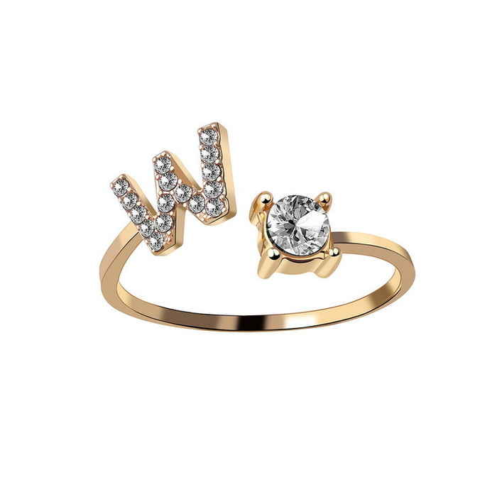 Neue Design Einstellbare 26 Initial Brief Ring Mode Schmuck Für Frauen Einfache Elegante Schmuck