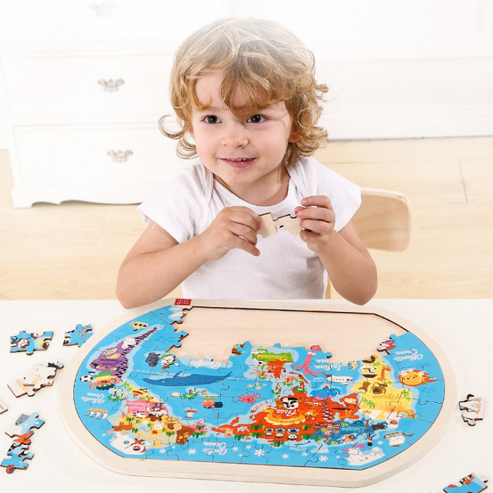Holzpuzzle Welt Kinderspielzeug Geschenk Baby Lernspielzeug