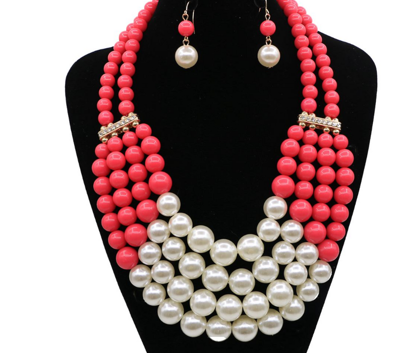 Multi simulierte Perle Bohemian Schmuck Set