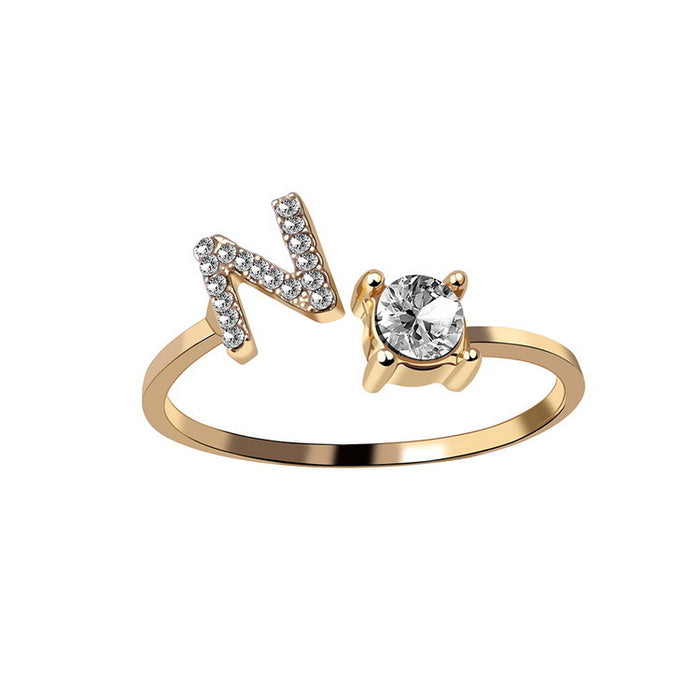 Neue Design Einstellbare 26 Initial Brief Ring Mode Schmuck Für Frauen Einfache Elegante Schmuck