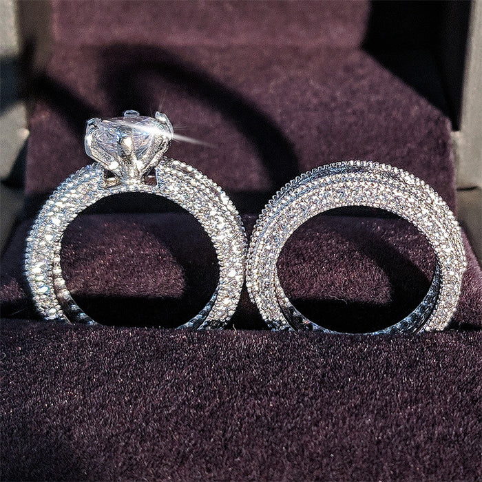 Silber Hochzeit Ring für Frauen Verlobung Finger Geschenk Schmuck