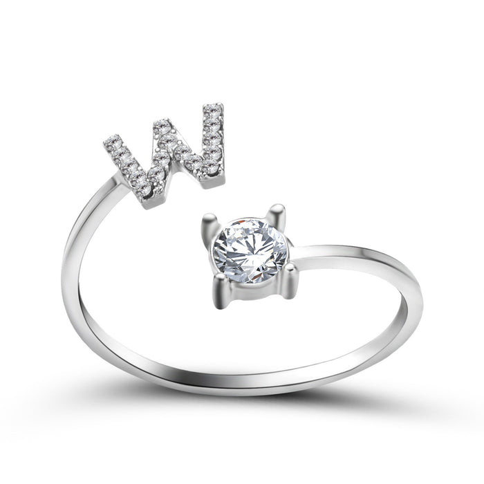Neue Design Einstellbare 26 Initial Brief Ring Mode Schmuck Für Frauen Einfache Elegante Schmuck