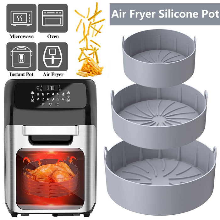 Air Fryer Silikontopf mit Griff Wiederverwendbare Air Fryer Liner Heat