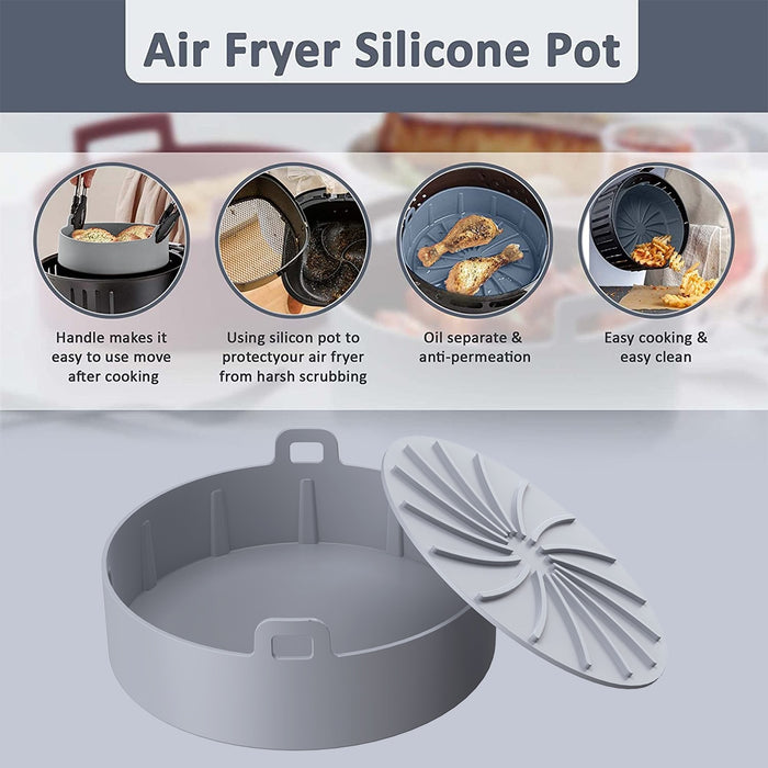 Air Fryer Silikontopf mit Griff Wiederverwendbare Air Fryer Liner Heat