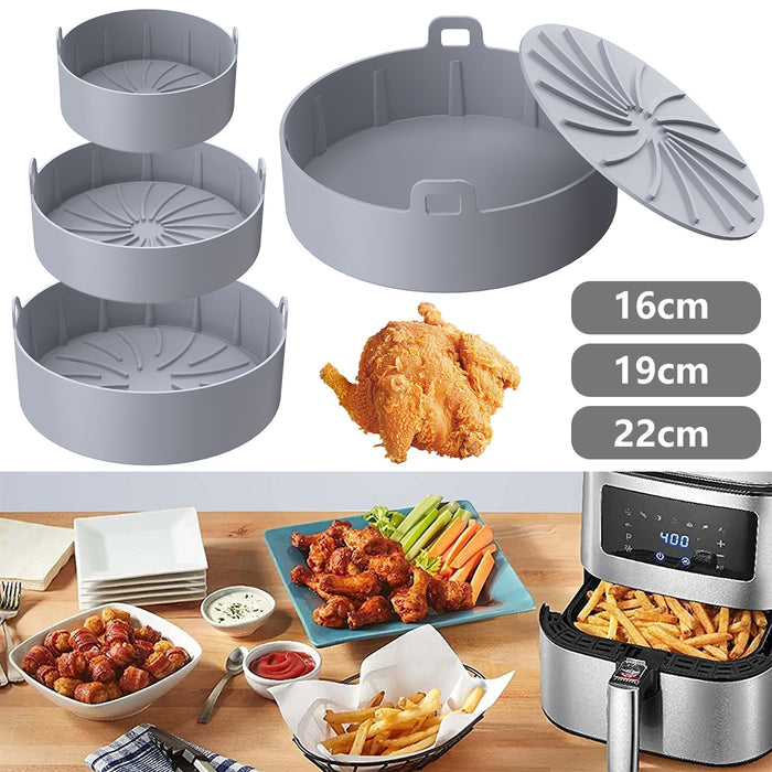 Air Fryer Silikontopf mit Griff Wiederverwendbare Air Fryer Liner Heat