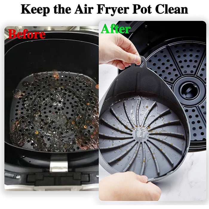 Air Fryer Silikontopf mit Griff Wiederverwendbare Air Fryer Liner Heat