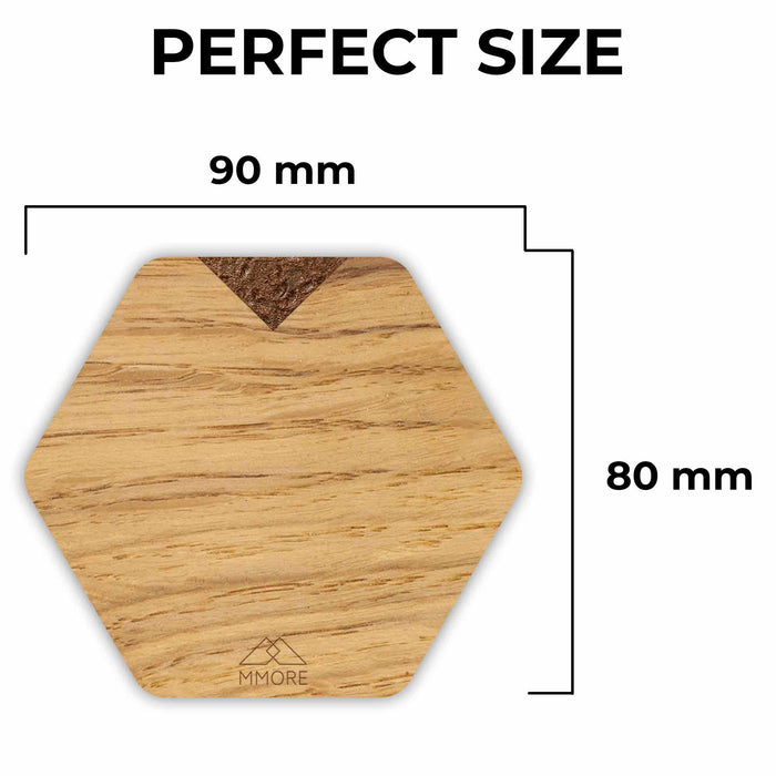 Untersetzer aus Holz - Eiche / Set mit 4 Untersetzern