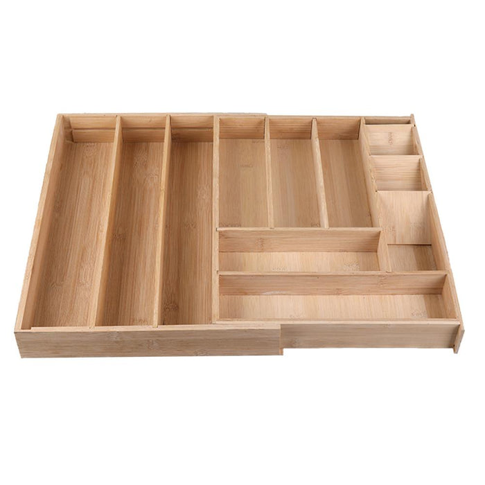 Bambus, erweiterbarer Besteckkasten, Besteckschublade, Organizer, Küche