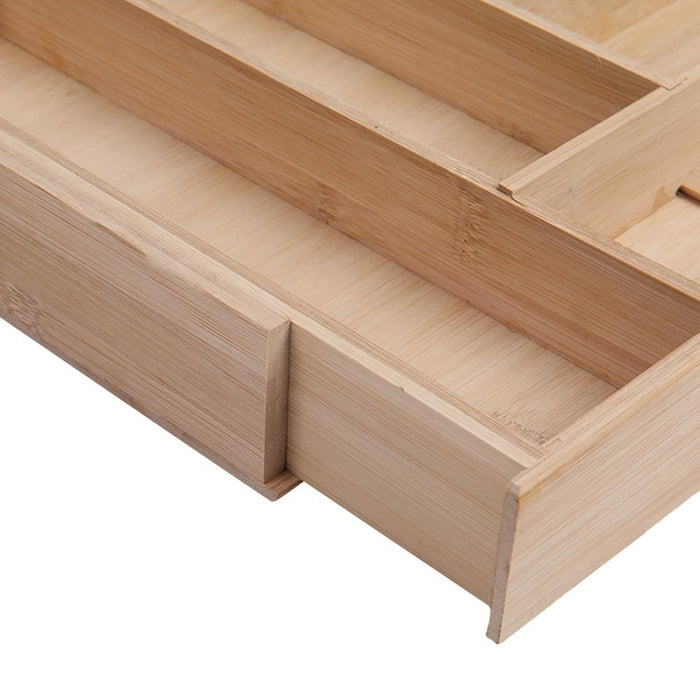 Bambus, erweiterbarer Besteckkasten, Besteckschublade, Organizer, Küche