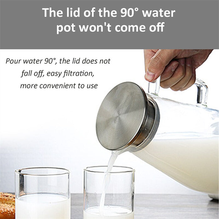 Large Transparent Glass Teapot Water Jug Heat Resistant Large Clear Kung
