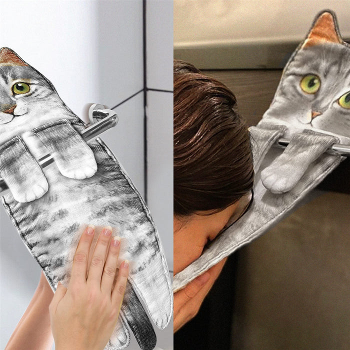Katzenhandtücher Lange Katzenform Wischtaschentücher Badetücher